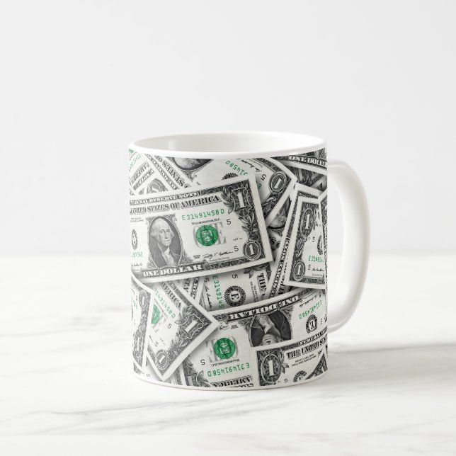 Taza De Café One Dollar Bill Pattern (Anverso derecho)