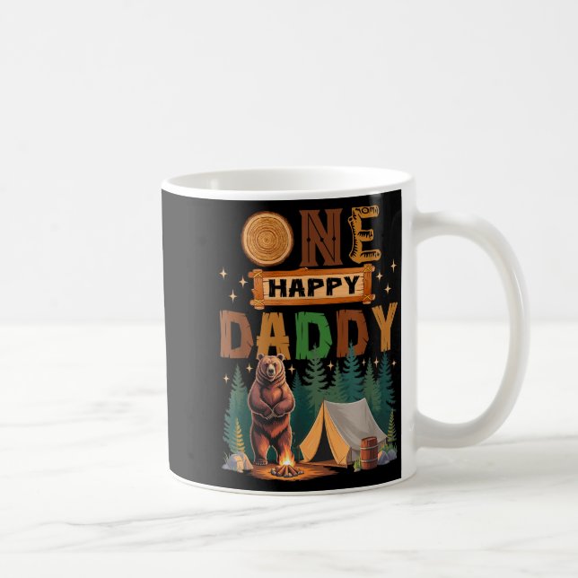 Taza De Café One Happy Daddy Camper 1st Birthday Camng Bear  (Derecha)