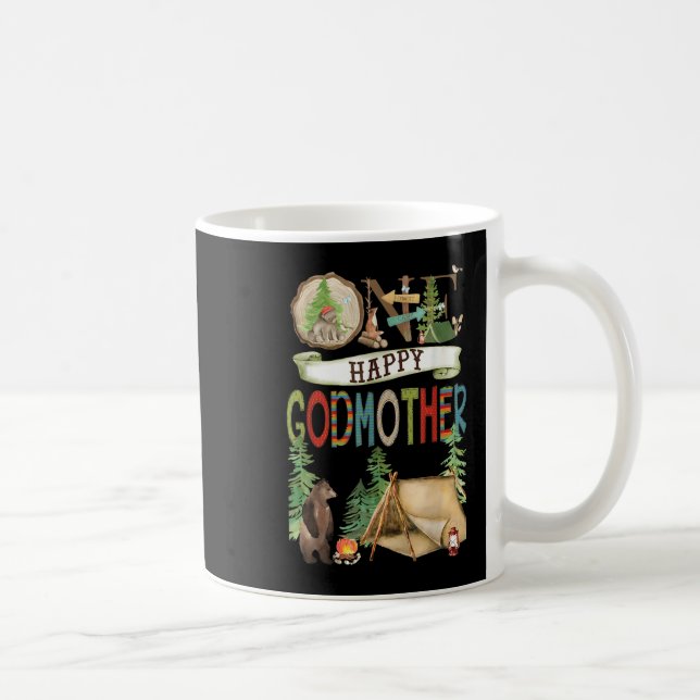 Taza De Café One Happy Godmother Camper First Birthday Camng Be (Derecha)