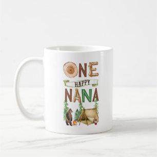 Taza De Café One Happy Nana Camper First Birday Camping Grand