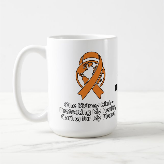 Taza De Café One Kidney Club Health Advocacy & Planet Awareness (Izquierda)