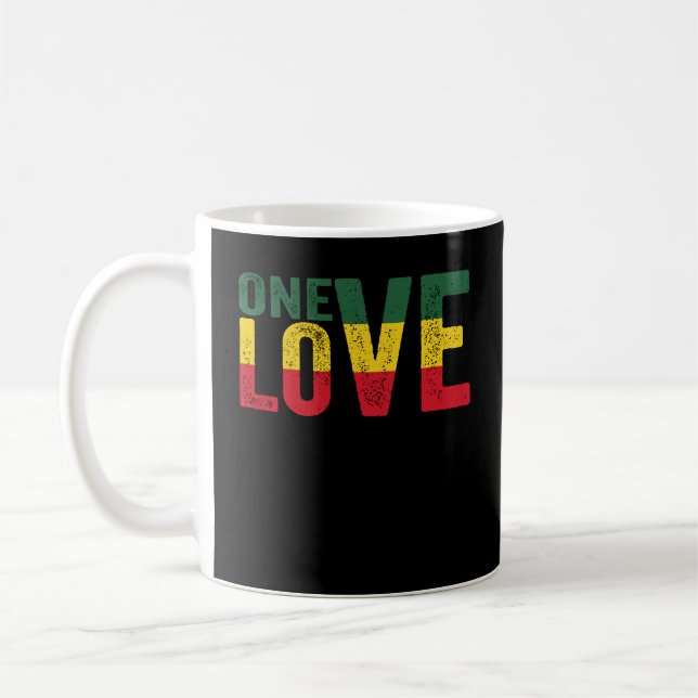 Taza De Café One Love Jamaican Rasta Reggae (Izquierda)