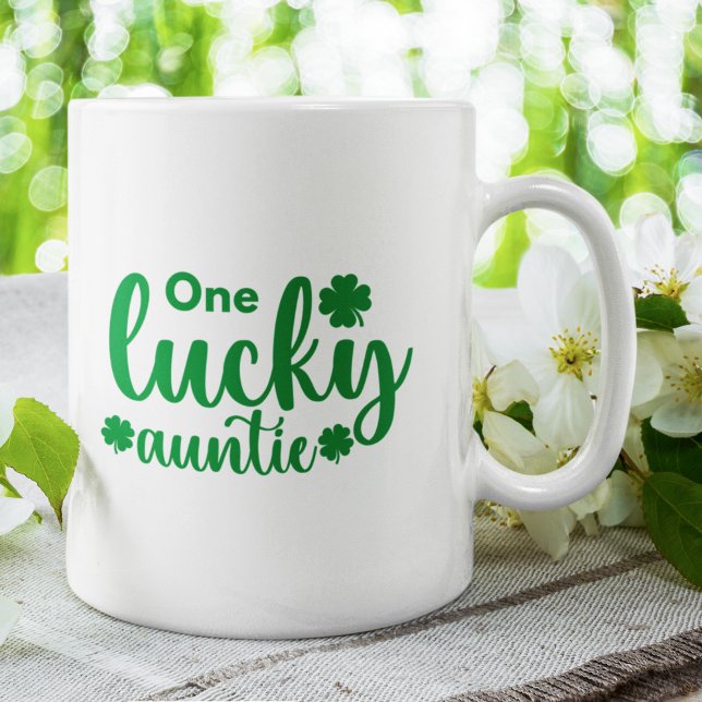 Taza De Café One Lucky Auntie Cute St Patrick Day (Subido por el creador)