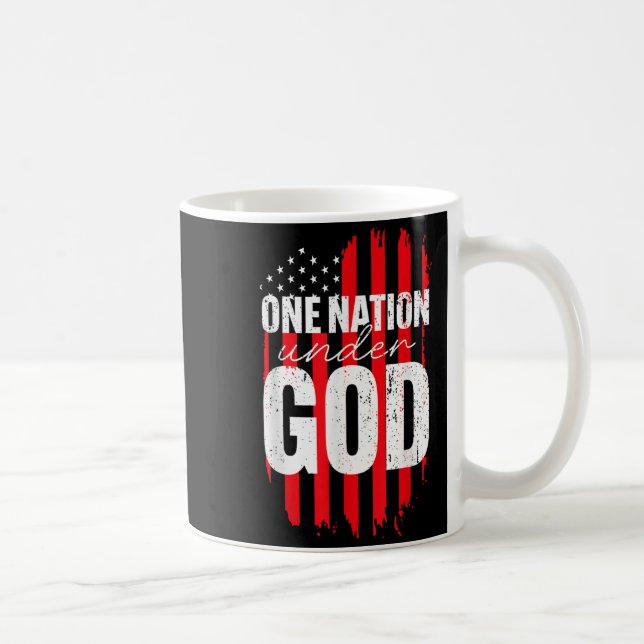 Taza De Café One Nation Under God American Flag Christian Jesus (Derecha)