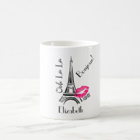 Ooh La La Paris Torre Eiffel con labios rosados