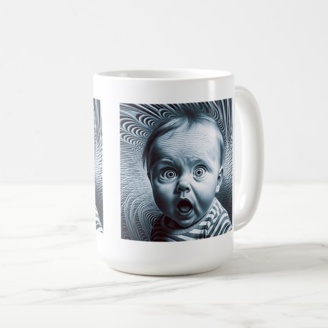 Taza De Café Op Art Baby Classic Mug, 15 oz (Anverso derecho)