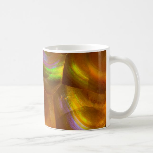 Taza De Café Opal de fuego naranja iridiscente (Derecha)