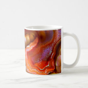 Taza De Café Opalo de Fuego iridiscente rojo
