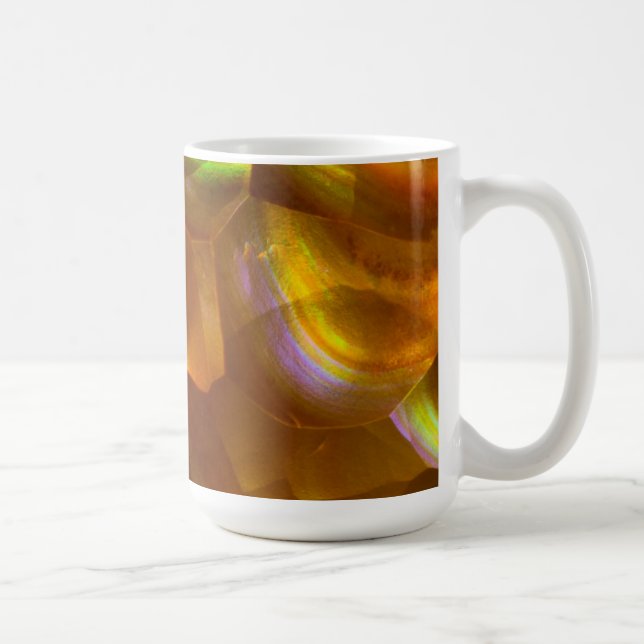 Taza De Café Ópalo de fuego naranja iridiscente (Derecha)
