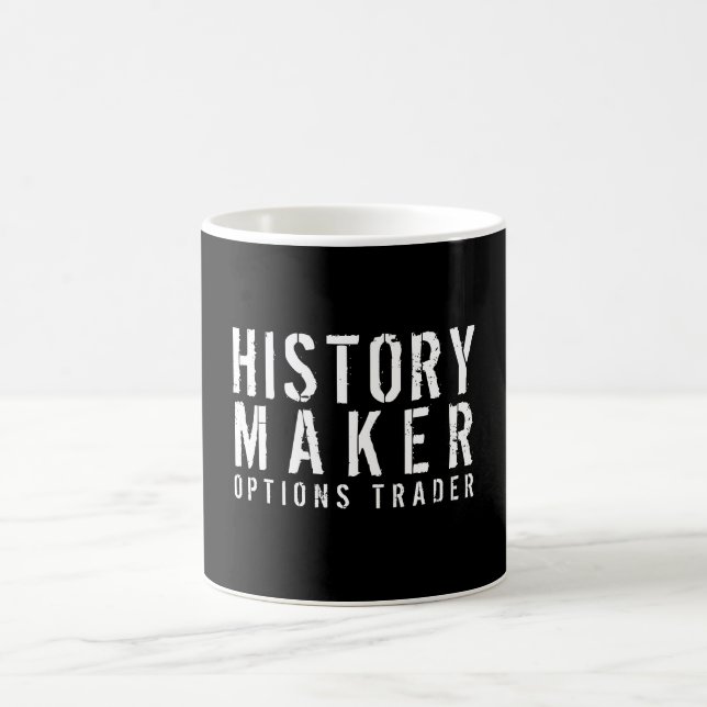 Taza De Café Opciones del fabricante de historial Trader Blanco (Centro)