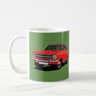 Taza De Café Opel Kadett B sedan, 2x imágenes rojas -