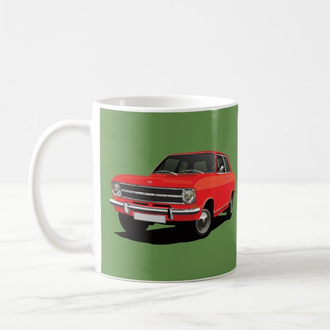 Taza De Café Opel Kadett B sedan, 2x imágenes rojas - (Izquierda)