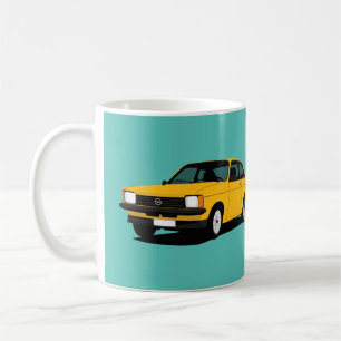 Taza De Café Opel Kadett Coupé amarillo - dos imágenes