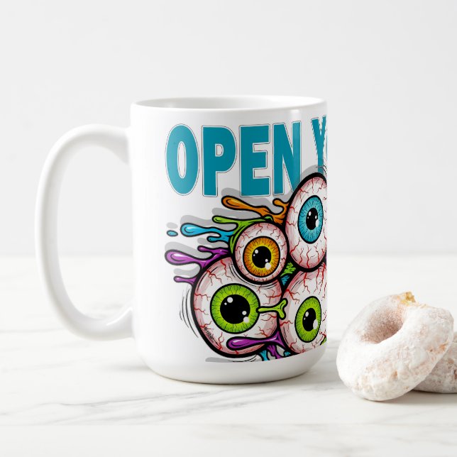 Taza De Café Open your eyes (Con donut)