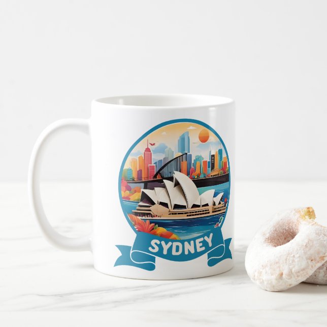 Taza De Café Ópera de Sídney Australia (Con donut)