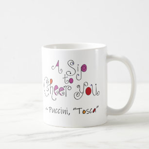 Taza De Café Ópera Tosca Puccini Italiana Mano-Letter