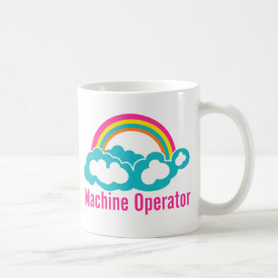Taza De Café Operador de máquina arcoiris en la nube