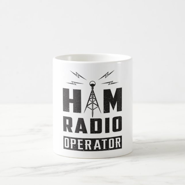 Taza De Café Operador HAM Radio Antenna Amateur Frecuencia Rega (Centro)
