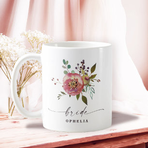 Taza De Café Ophelia Cottagecore Floral Novia Rosa Polvorienta