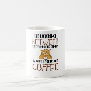 Taza De Café Opinión sobre el café sarcasmo diciendo gato pro