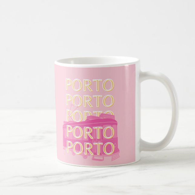 Taza De Café Oporto Travel Art, Portugal, Pink, Preppy (Derecha)