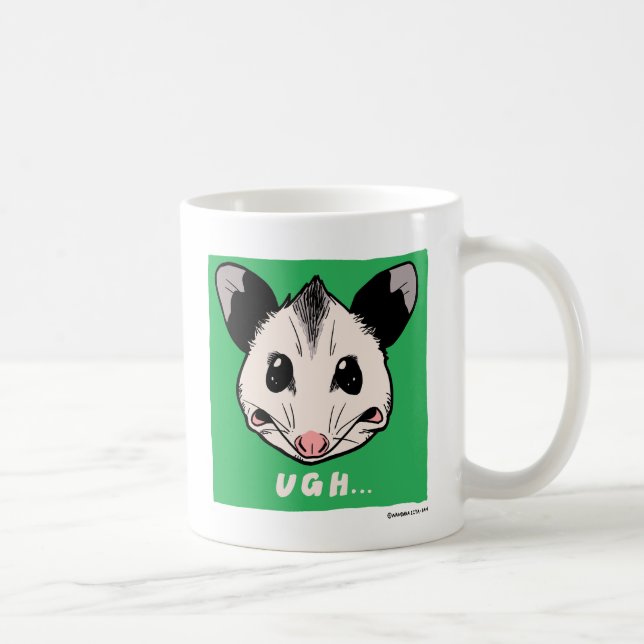 Taza De Café Opossum "AHHH" and "UGH..." (Derecha)