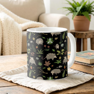 Taza De Café Oposum Divertido Botánico Oscuro Cottagecore
