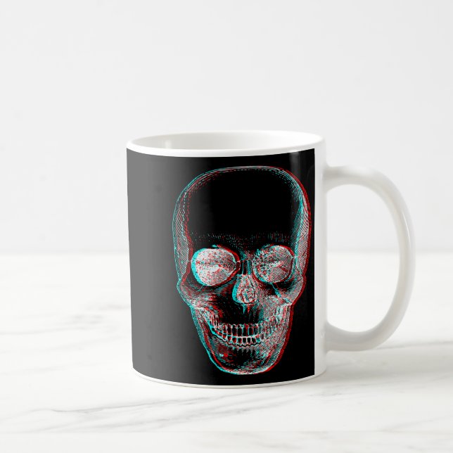 Taza De Café Optical Illusion Halloween Skeleton Skull  (Derecha)