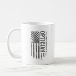 Taza De Café Óptico bandera de EE. UU. diseño desgastado