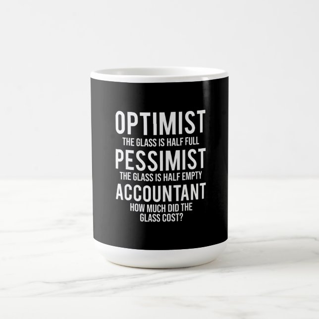 Taza De Café Optimista regalo de vestuario de vidrio de pessimi (Centro)