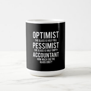 Taza De Café Optimista regalo de vestuario de vidrio de pessimi
