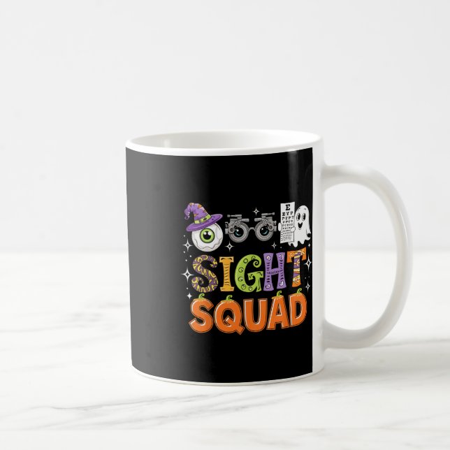 Taza De Café Optometría de camiseta optometrista de Halloween (Derecha)
