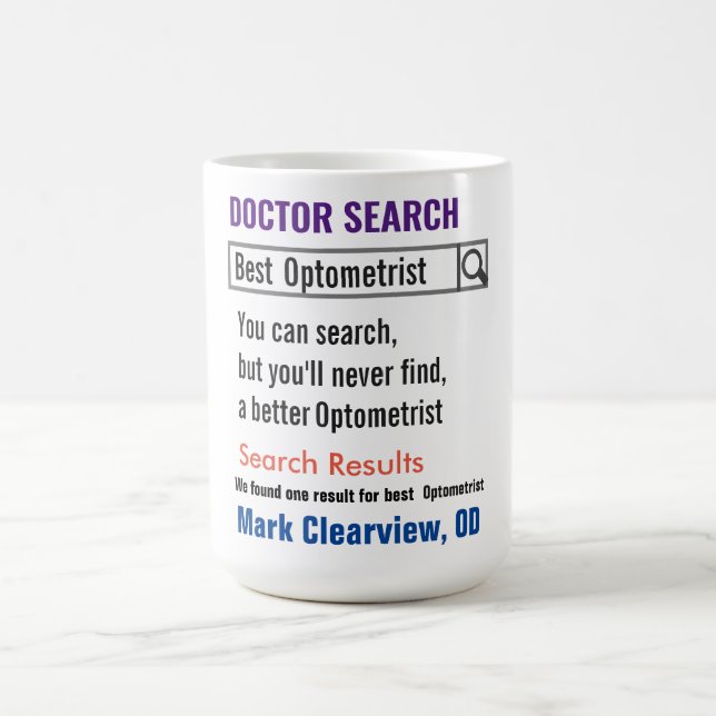 Taza De Café Optometrist Funny Search Gift Mug (Centro)