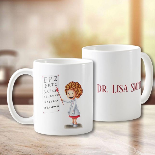 Taza De Café Optometrista y enfermera personalizada ilustran la (Subido por el creador)