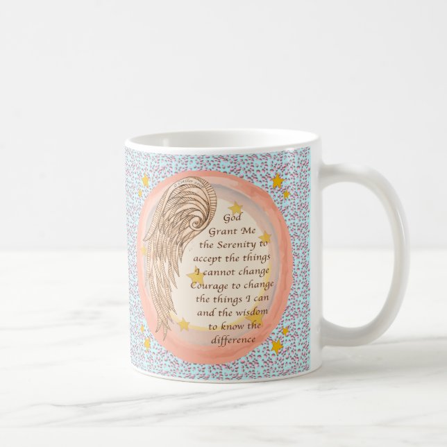 Taza De Café Oración Angel Serenity (Derecha)