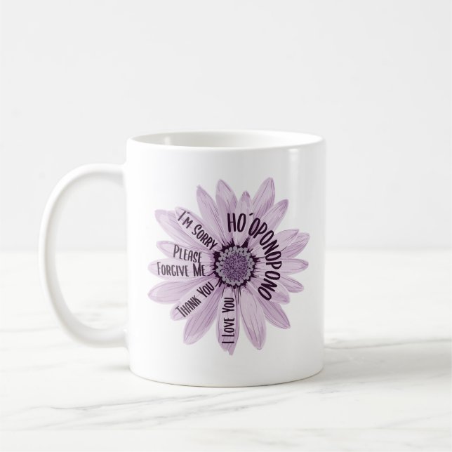 Taza De Café Oración Daisy Ho´oponopono (Izquierda)
