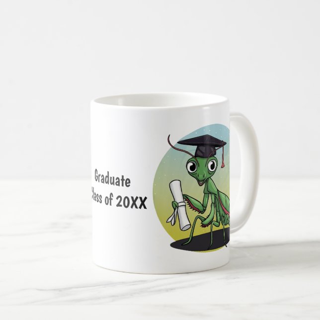 Taza De Café Oración de graduación de Mantis personalizada (Anverso derecho)