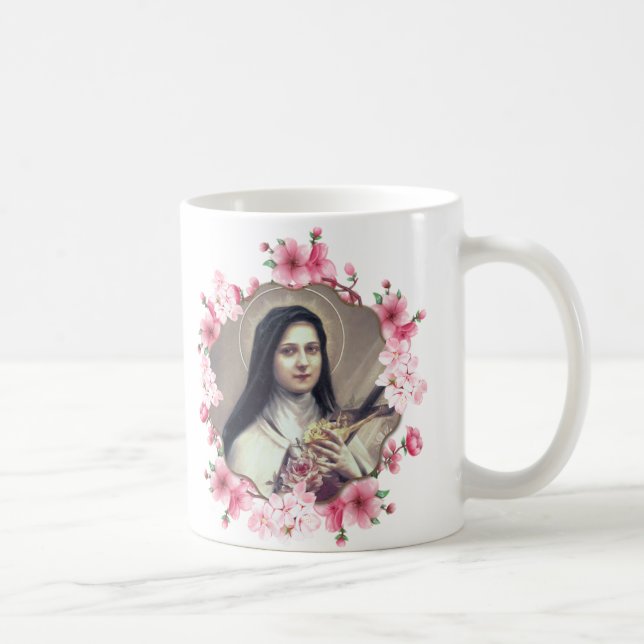 Taza De Café Oración de Novena Religiosa Católica Santa Teresa (Derecha)