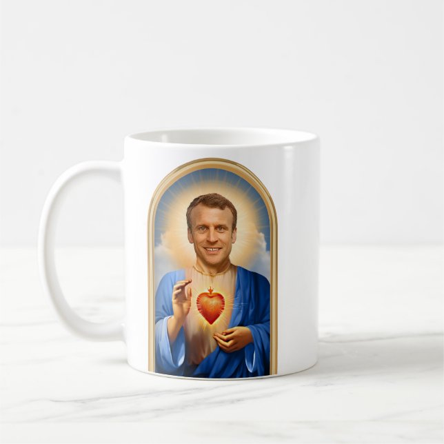 Taza De Café Oración de San Emmanuel Macron (Izquierda)