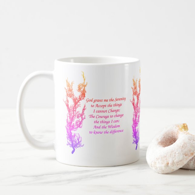 Taza De Café Oración de serenidad Arcoiris Inspirador (Con donut)