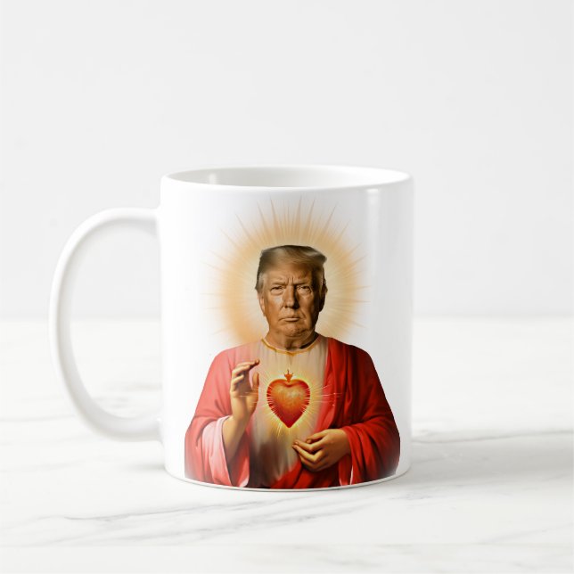 Taza De Café Oración divertida de Saint Trump (Izquierda)