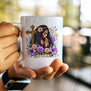 Taza De Café Oración espiritual floral afroamericana mujeres