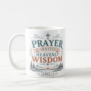Taza De Café Oración Invita Sabiduría Celestial Cita Cristiana