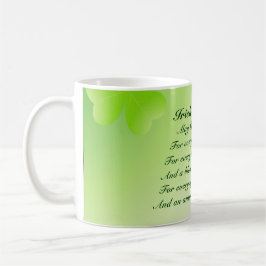 Taza De Café Oración irlandesa con Shamrock y Hearts Mug