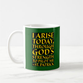 Taza De Café Oración religiosa St. Patrick Green y Gold