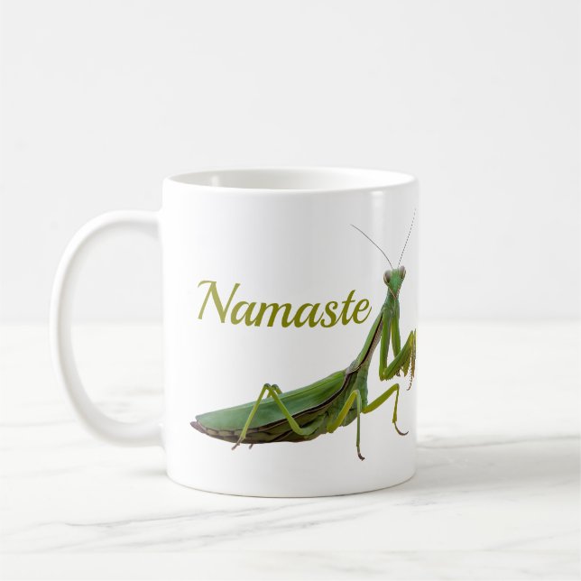 Taza De Café Orando a Mantis personalizado (Izquierda)