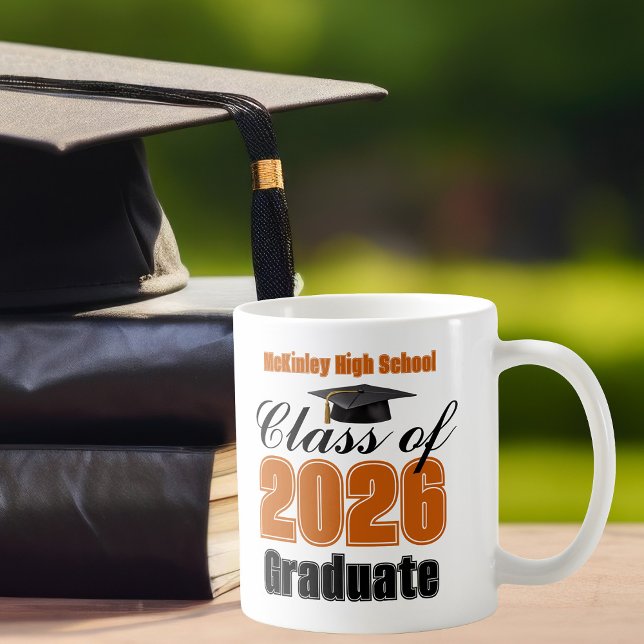 Taza De Café Orange Class of 2026 Graduation Keepsake (Subido por el creador)