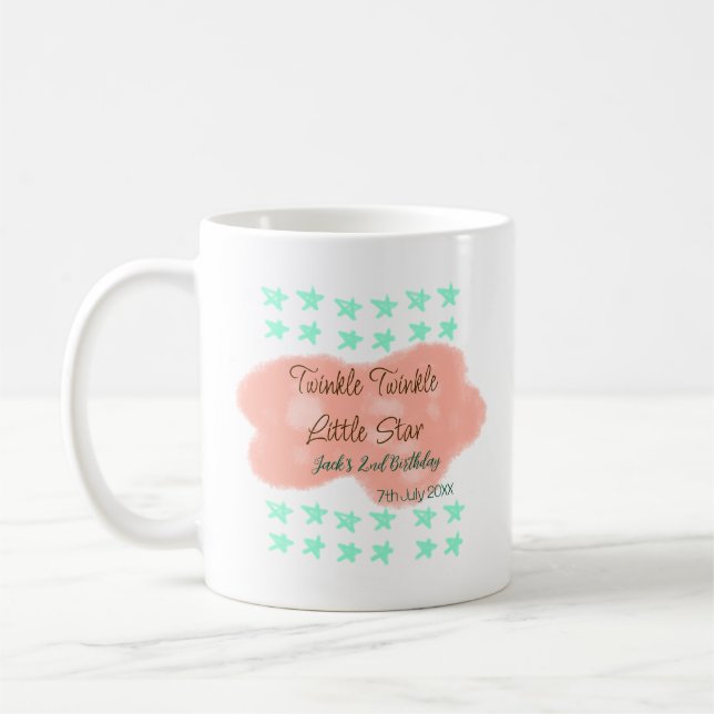 Taza De Café Orange clouds twinkle twinkle little stars green  (Izquierda)