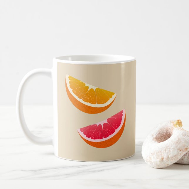 Taza De Café Orange & Grapefruit Citrus Coffee Mug Gift (Con donut)