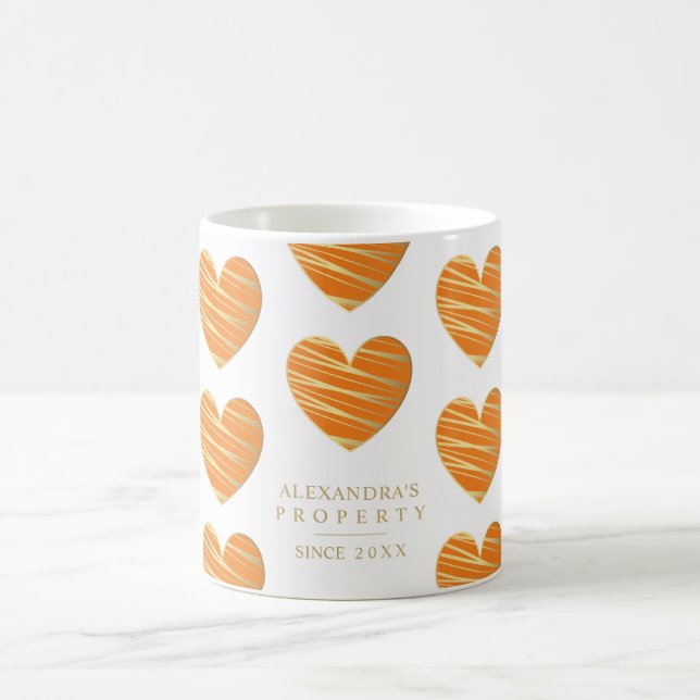 Taza De Café Orange Heart Best Friends All Occasion Gift  (Centro)